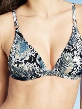 NWOT triangle bikini top animal print snake skin